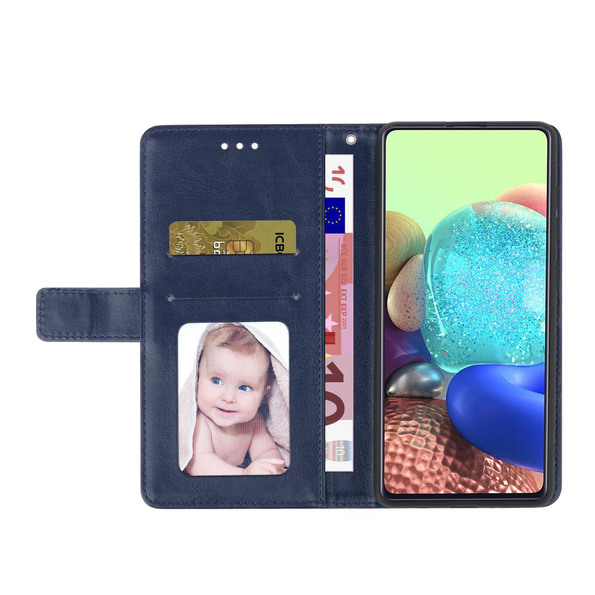Compatible with iPhone 18 Pro Max & 17 Pro Max HT01 Y-shaped Pattern Flip Leather Phone Case - Blue
