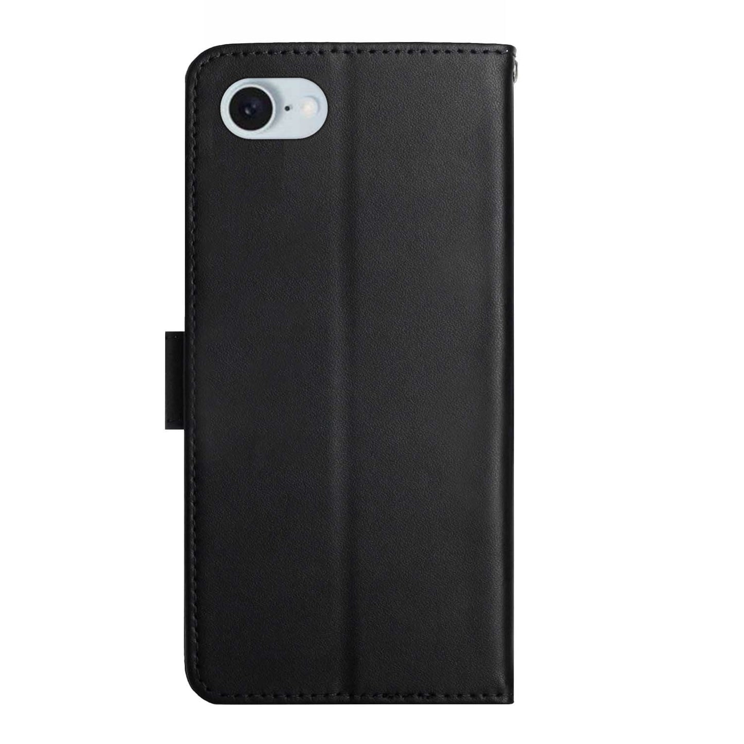 For iPhone 16e Genuine Leather Fingerprint-proof Flip Phone Case(Black)