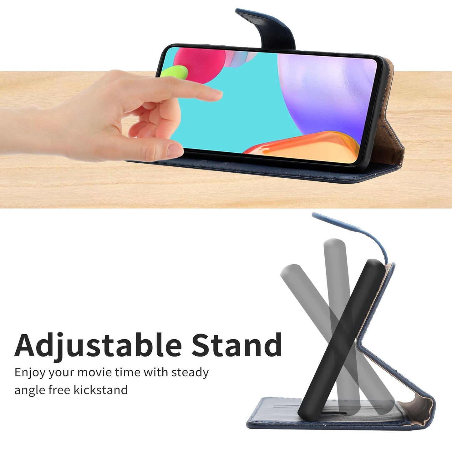 For iPhone 16e Genuine Leather Fingerprint-proof Flip Phone Case(Blue)