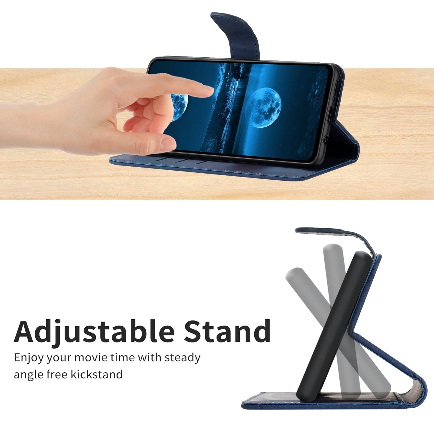 For iPhone 16e Stitching Embossed Leather Phone Case(Blue)