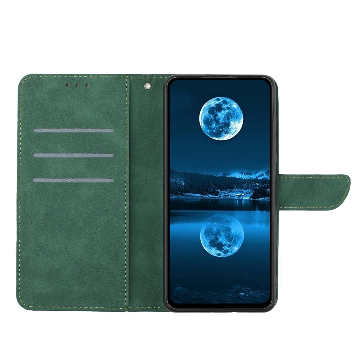Compatible with iPhone 18 Pro Max & 17 Pro Max Stitching Embossed Leather Phone Case - Green