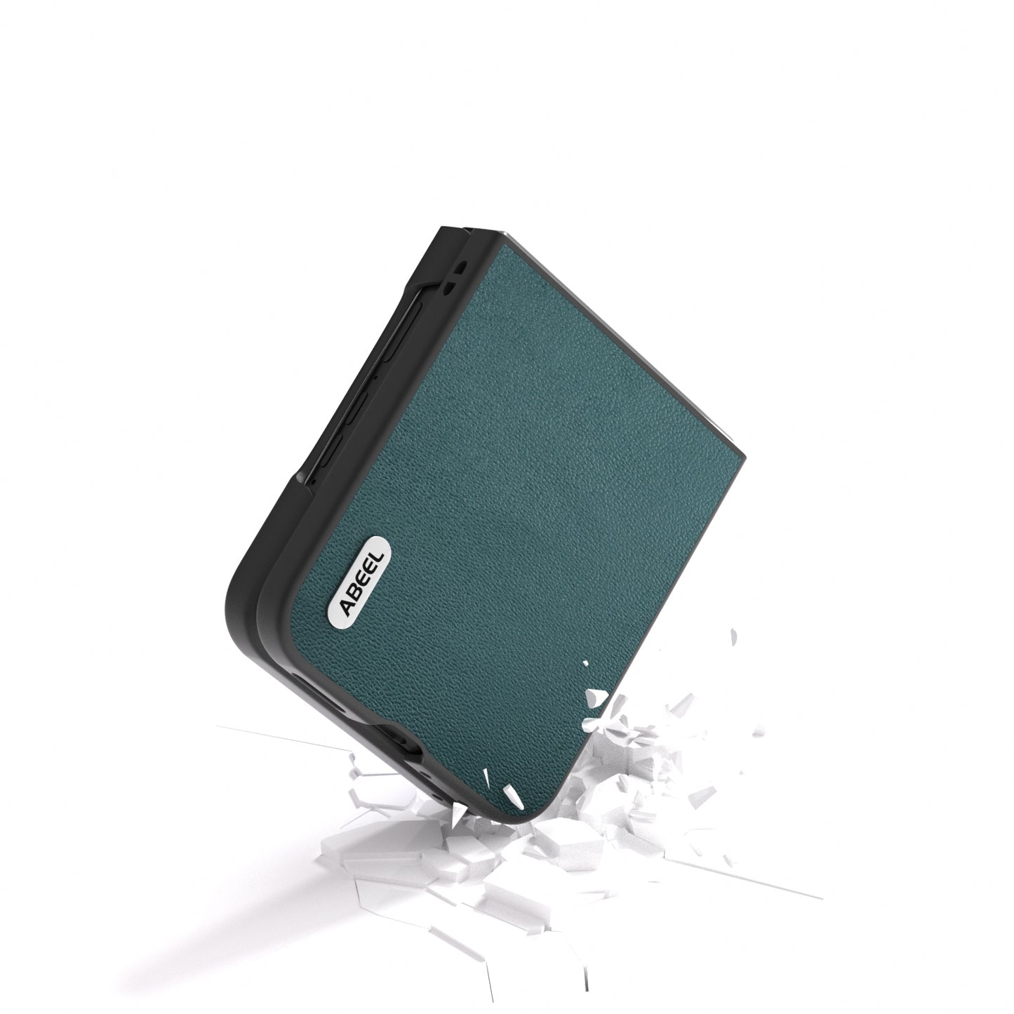 For Motorola Razr 50 Ultra ABEEL Genuine Leather Luolai Series Phone Case(Dark Green)