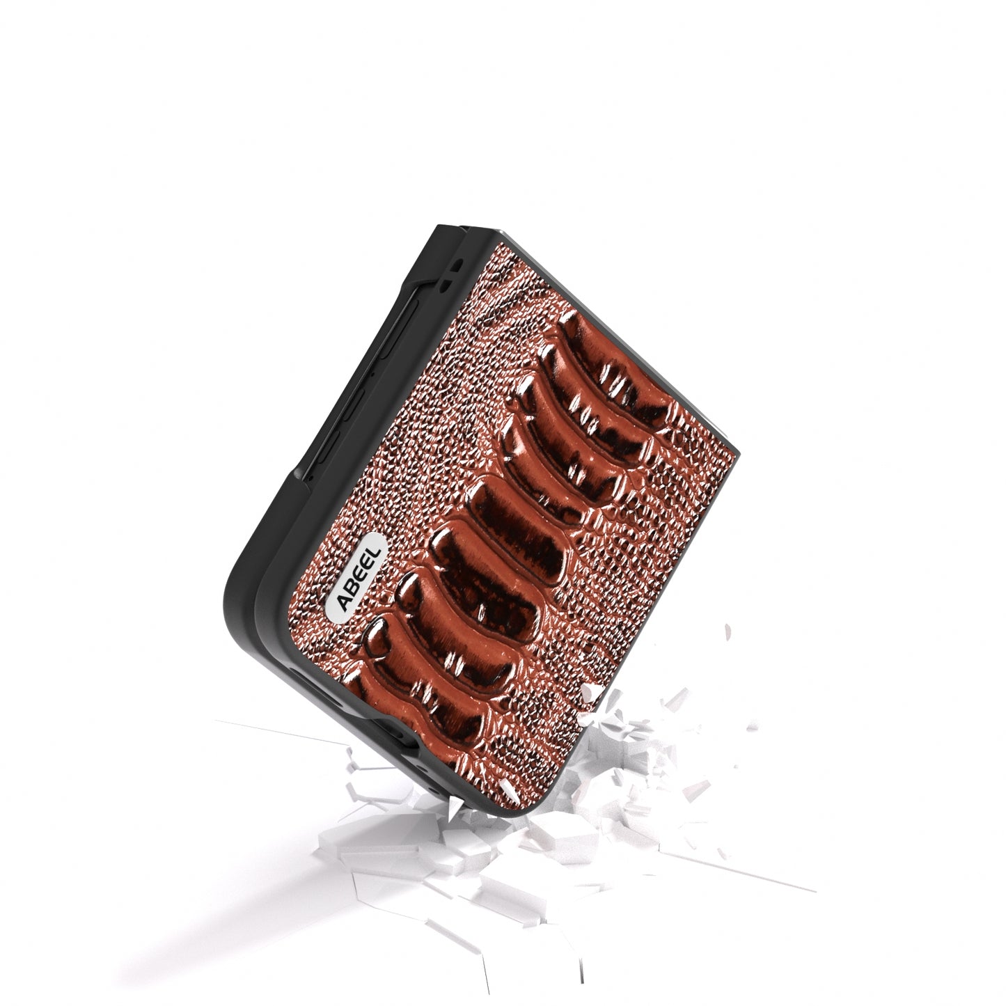 For Motorola Razr 50 Ultra ABEEL Genuine Leather Weilai Series Phone Case(Coffee)