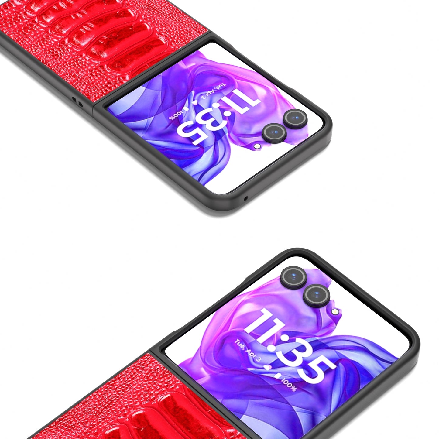 For Motorola Razr 50 Ultra ABEEL Genuine Leather Weilai Series Phone Case(Red)