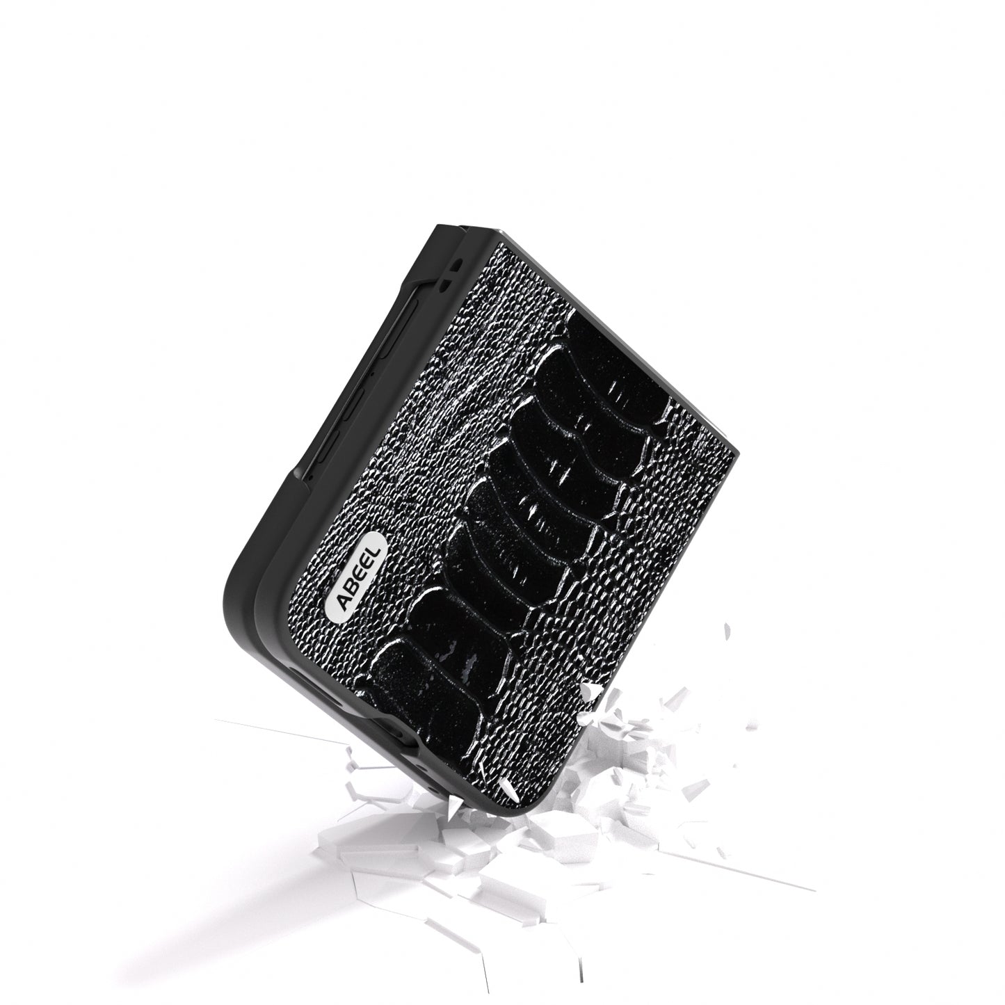 For Motorola Razr 50 Ultra ABEEL Genuine Leather Weilai Series Phone Case(Black)