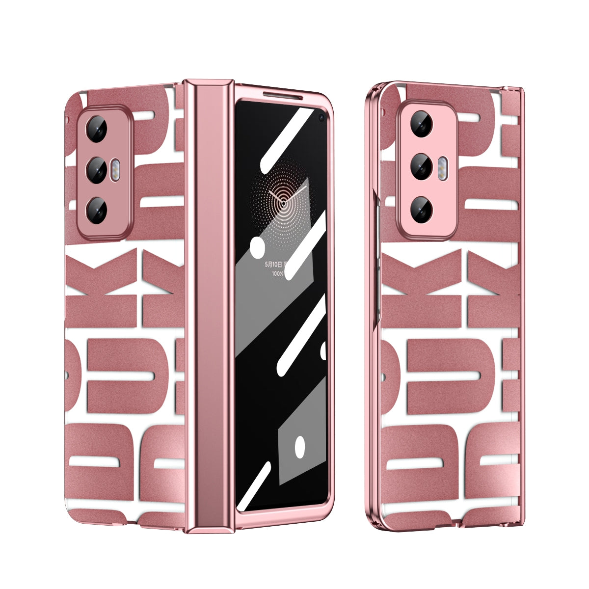 For Xiaomi Mi Mix Fold Integrated Electroplating Folding Phone Case with Hinge(Rose Gold)