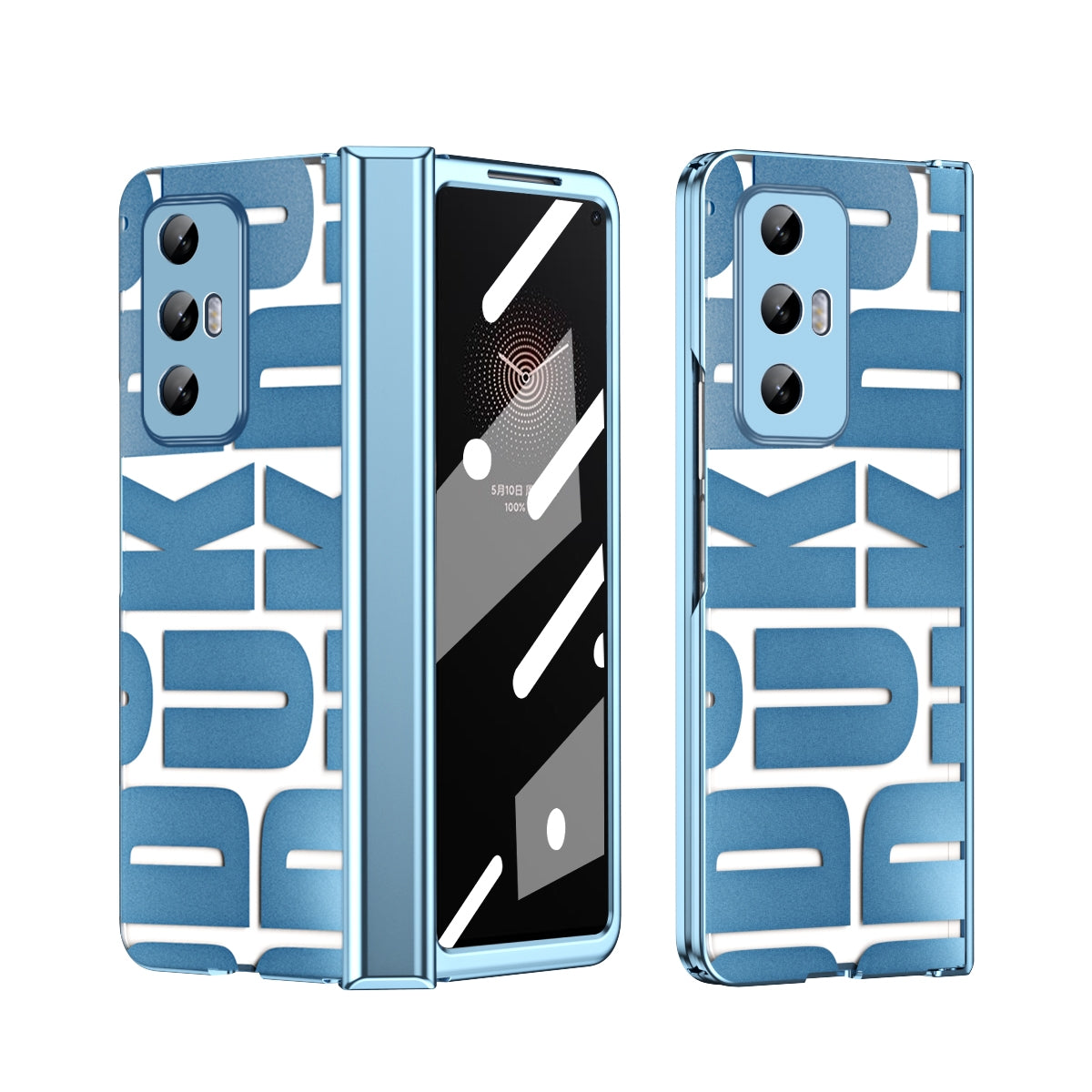 For Xiaomi Mi Mix Fold Integrated Electroplating Folding Phone Case with Hinge(Blue)