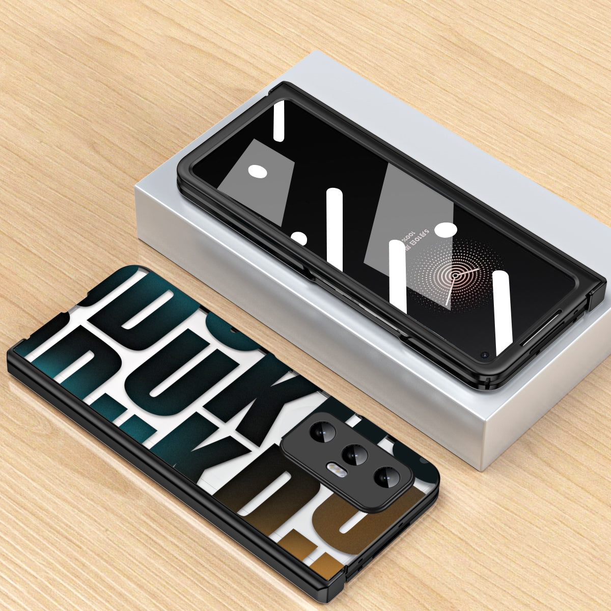 For Xiaomi Mi Mix Fold Integrated Electroplating Folding Phone Case with Hinge(Black)