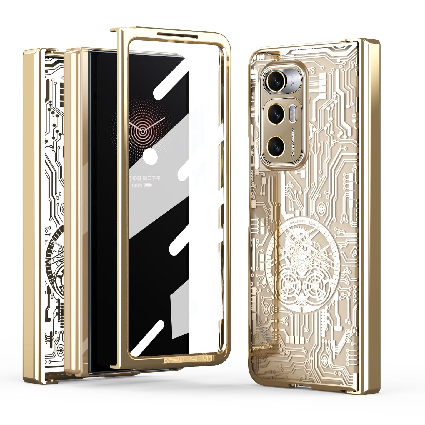 For Xiaomi Mi Mix Fold Mechanical Legend Integrated Electroplating All-inclusive Phone Case(Champagne Gold)