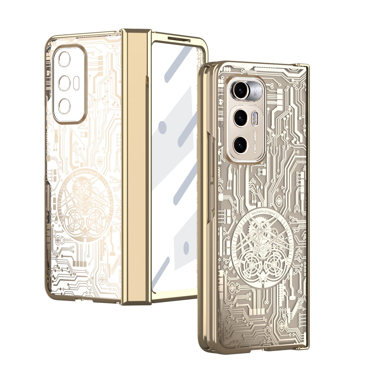 For Xiaomi Mi Mix Fold Mechanical Legend Integrated Electroplating All-inclusive Phone Case(Champagne Gold)