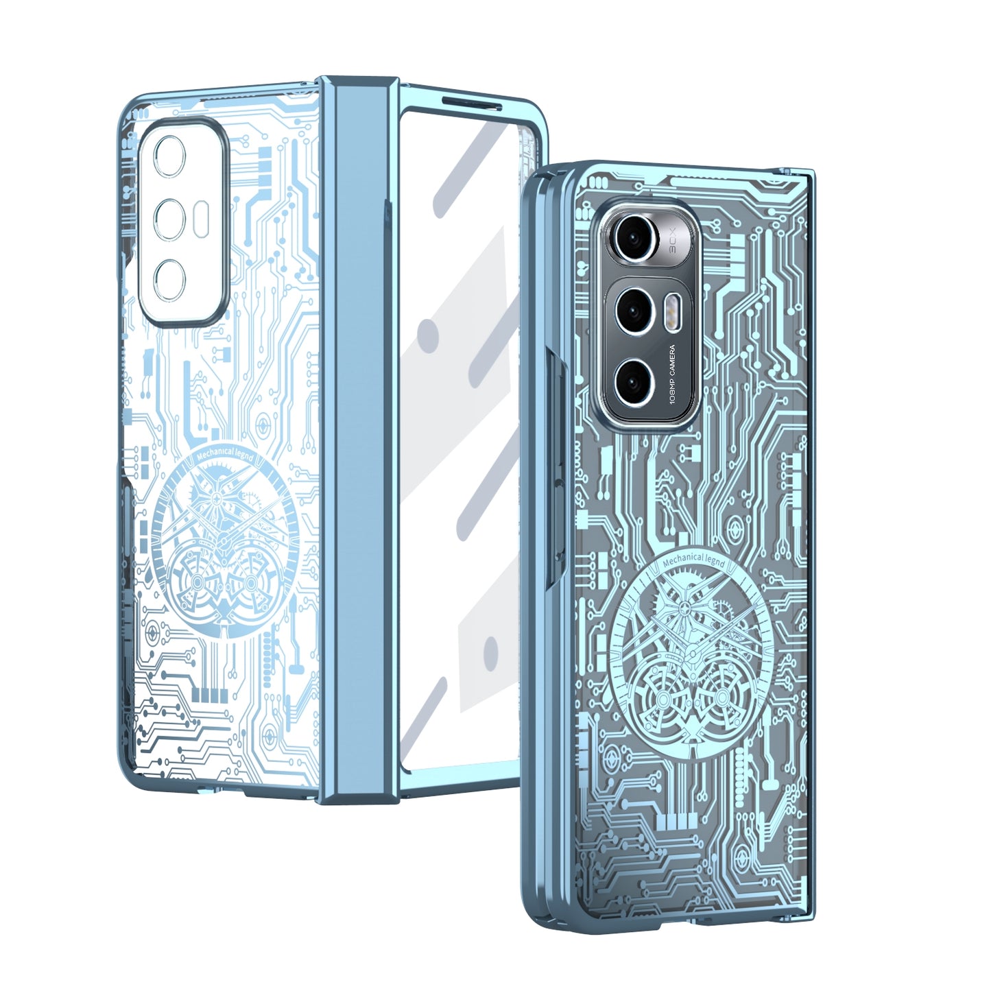 For Xiaomi Mi Mix Fold Mechanical Legend Integrated Electroplating All-inclusive Phone Case(Blue)