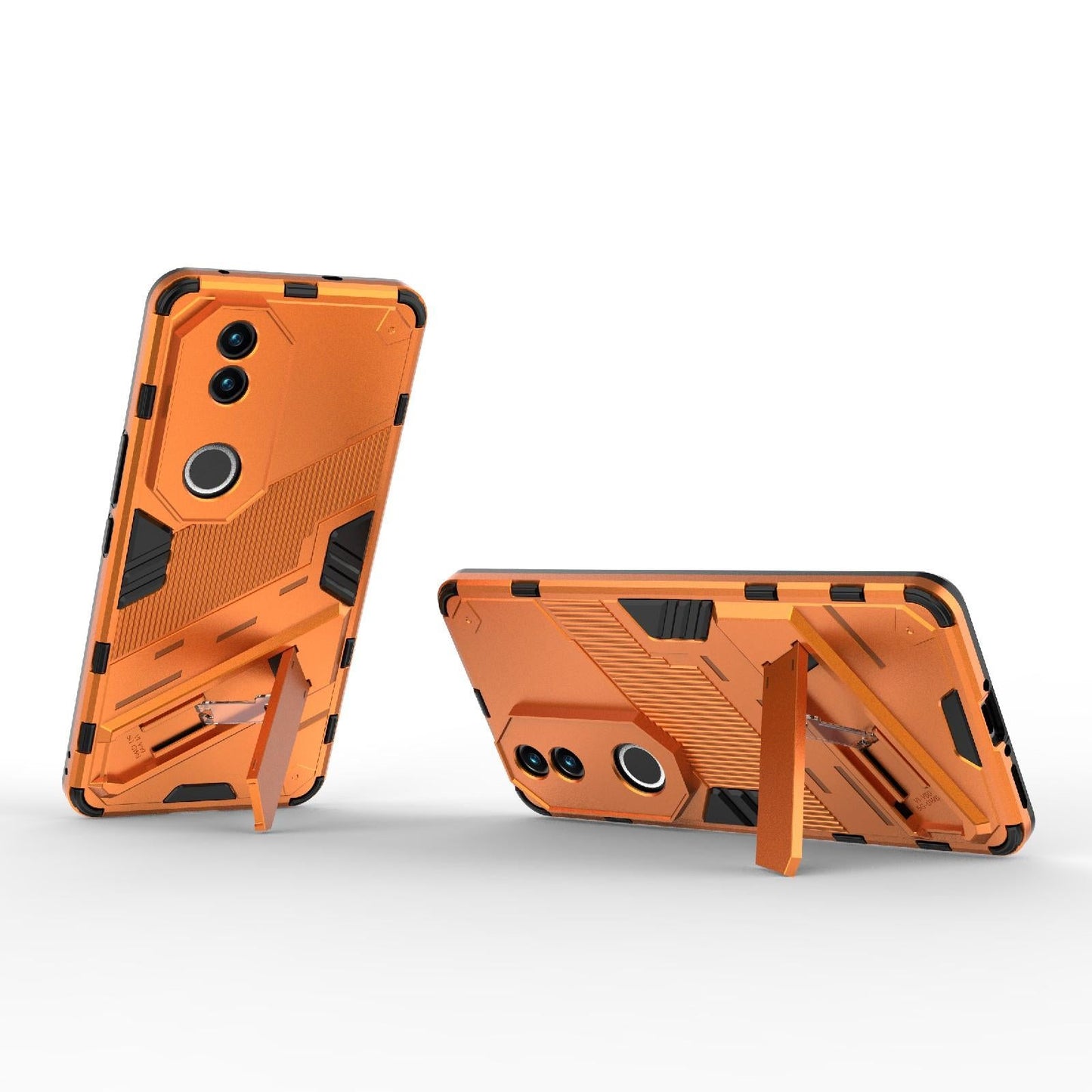 For vivo V50 5G Global Punk Armor 2 in 1 PC + TPU Phone Case with Holder(Orange)
