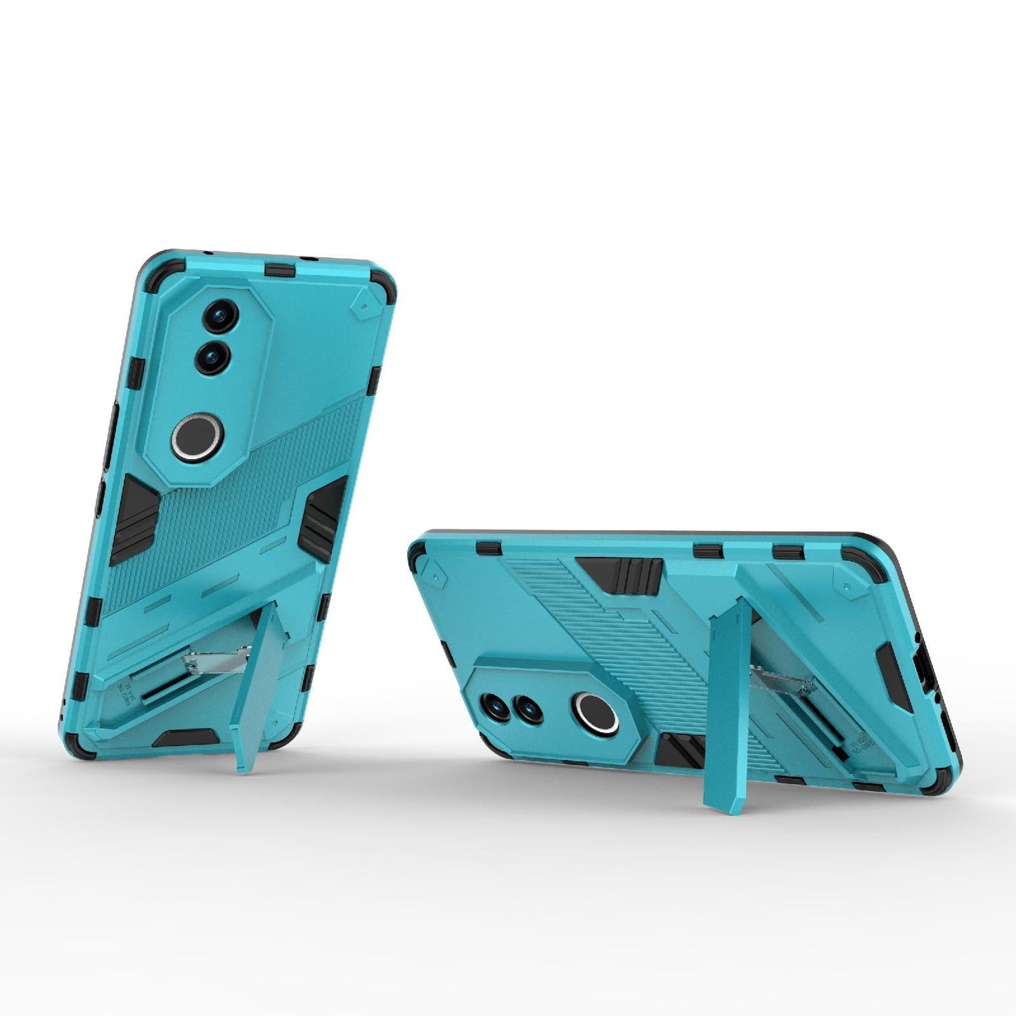 For vivo V50 5G Global Punk Armor 2 in 1 PC + TPU Phone Case with Holder(Blue)