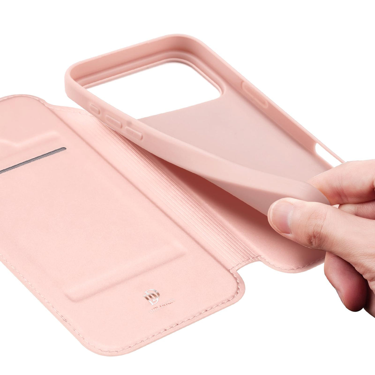 Compatible with iPhone 18 Pro Max DUX DUCIS Skin Pro Series Flip Leather Phone Case - Rose Gold