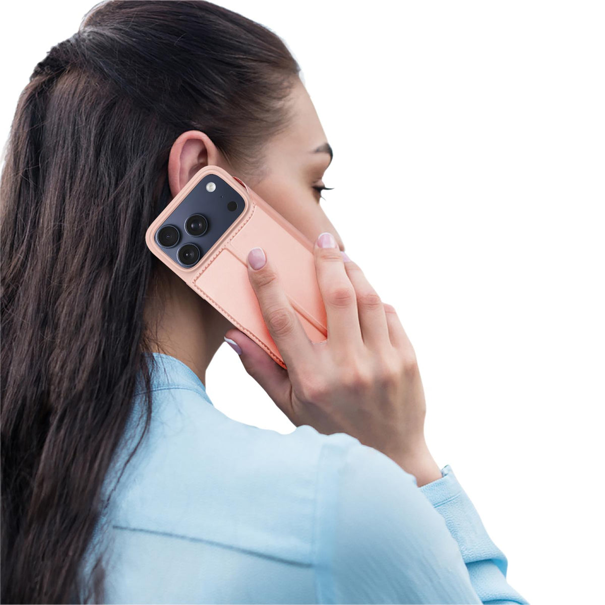 Compatible with iPhone 18 Pro Max DUX DUCIS Skin Pro Series Flip Leather Phone Case - Rose Gold