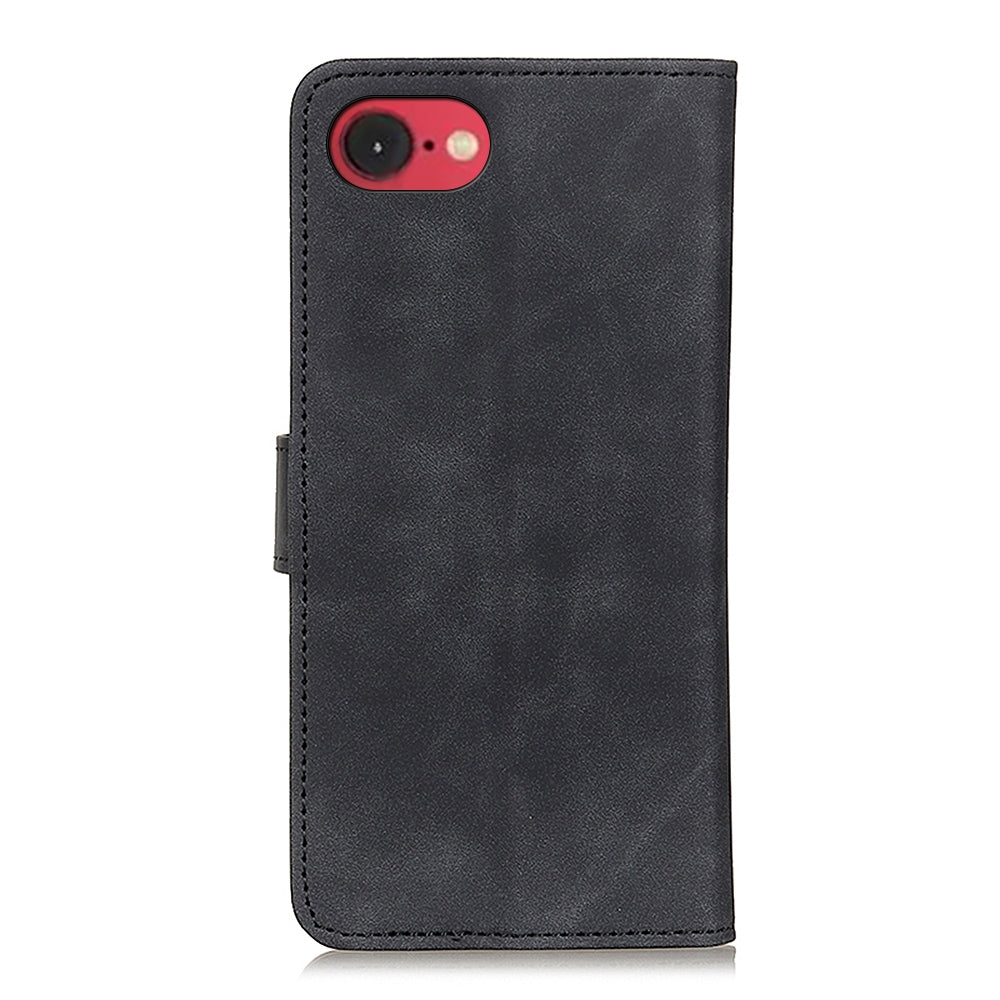 For iPhone 16e KHAZNEH Retro Texture Leather Phone Case(Black)