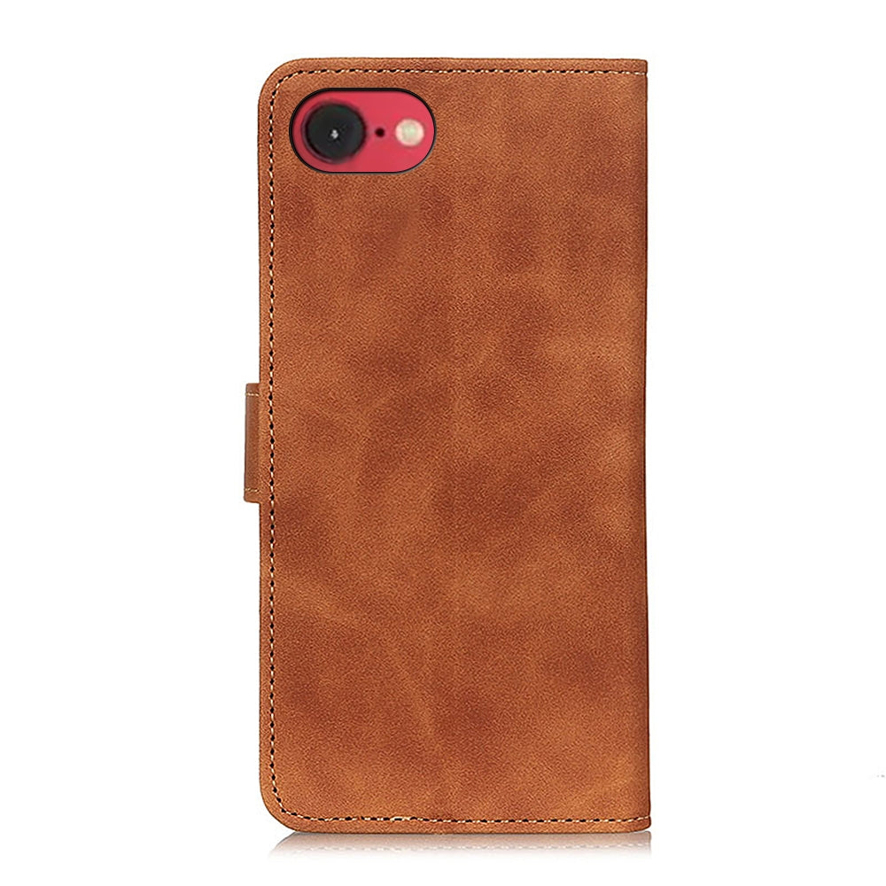 For iPhone 16e KHAZNEH Retro Texture Leather Phone Case(Brown)