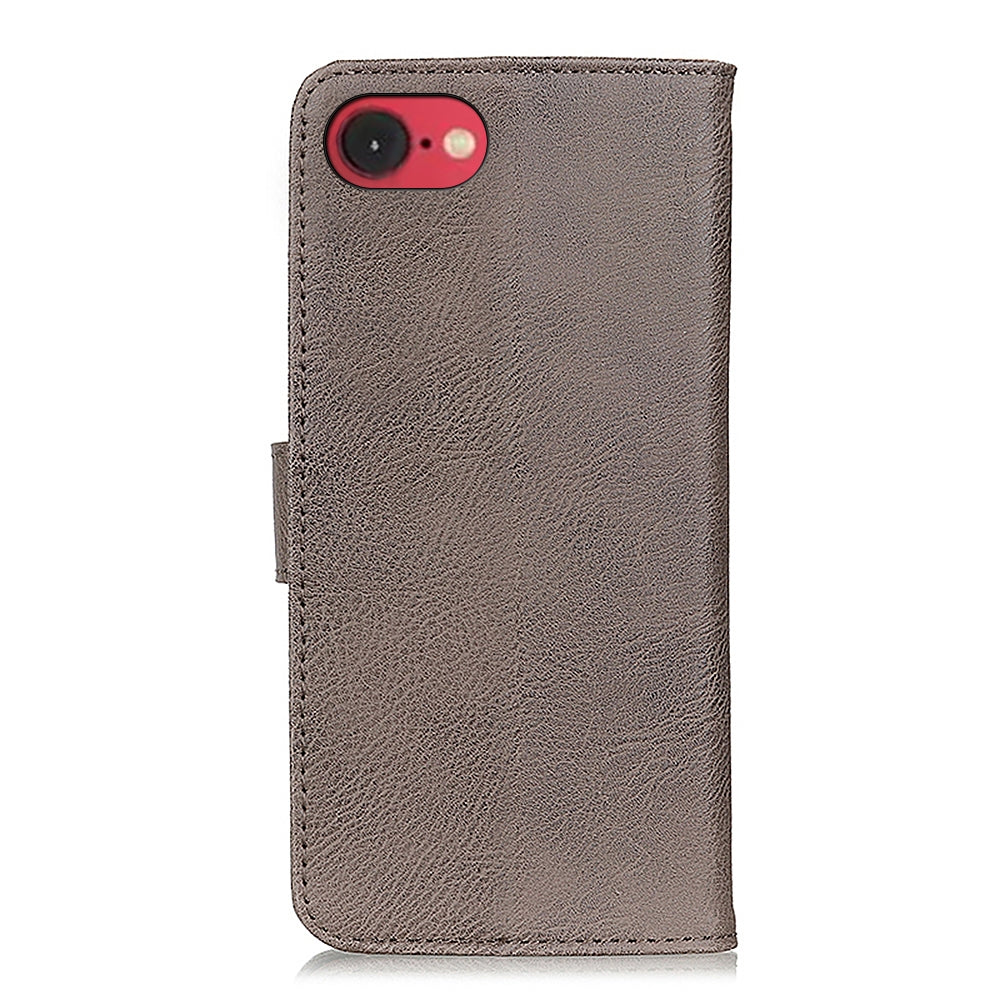For iPhone 16e KHAZNEH Cowhide Texture Horizontal Flip Leather Phone Case(Khaki)