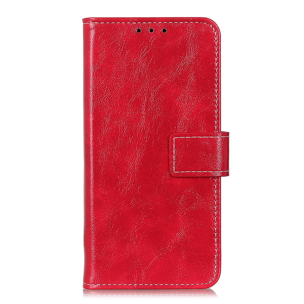 For iPhone 16e Retro Crazy Horse Texture Horizontal Flip Leather Phone Case(Red)