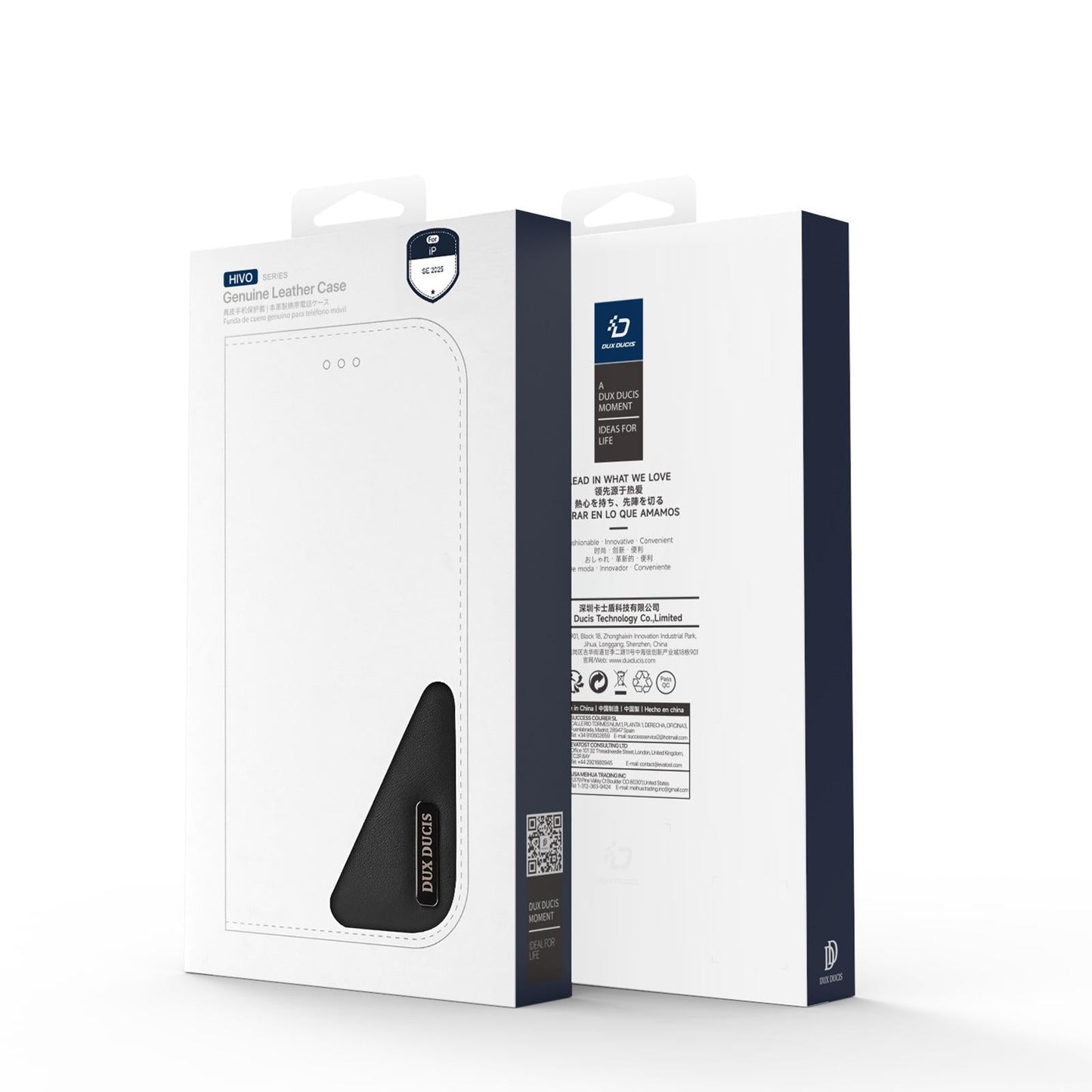 For iPhone 16e DUX DUCIS Hivo Series Cowhide + PU + TPU Flip Phone Case(Black)