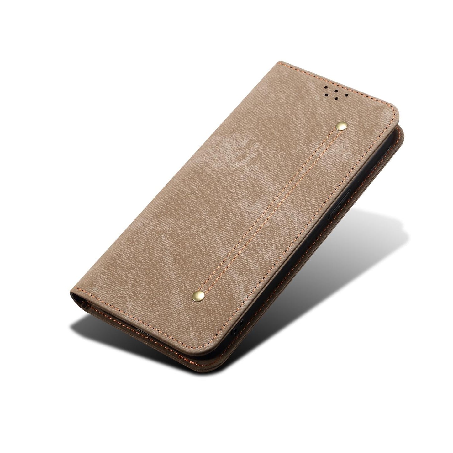 For vivo V50 Denim Texture Flip Leather Phone Case(Khaki)