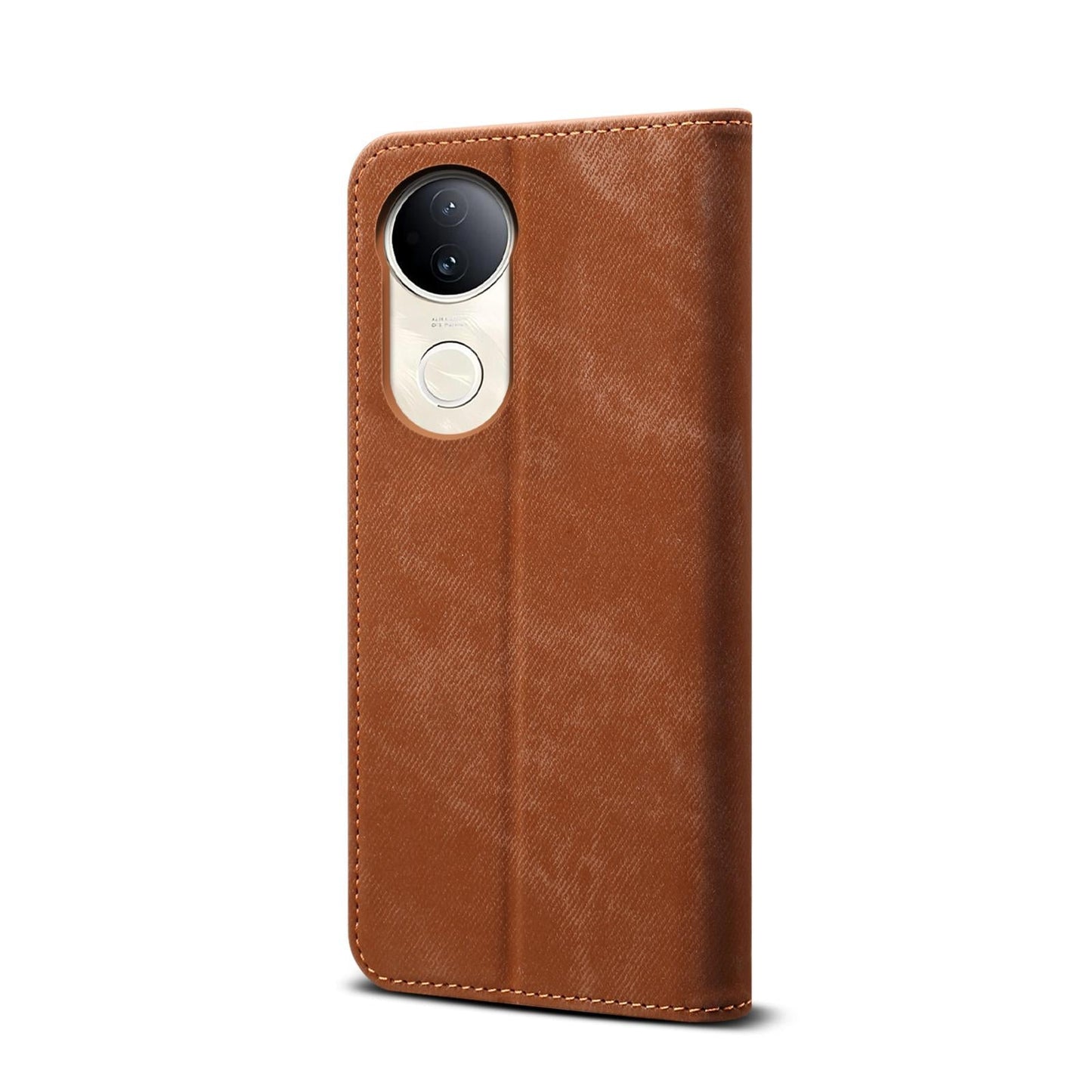 For vivo V50 Denim Texture Flip Leather Phone Case(Brown)