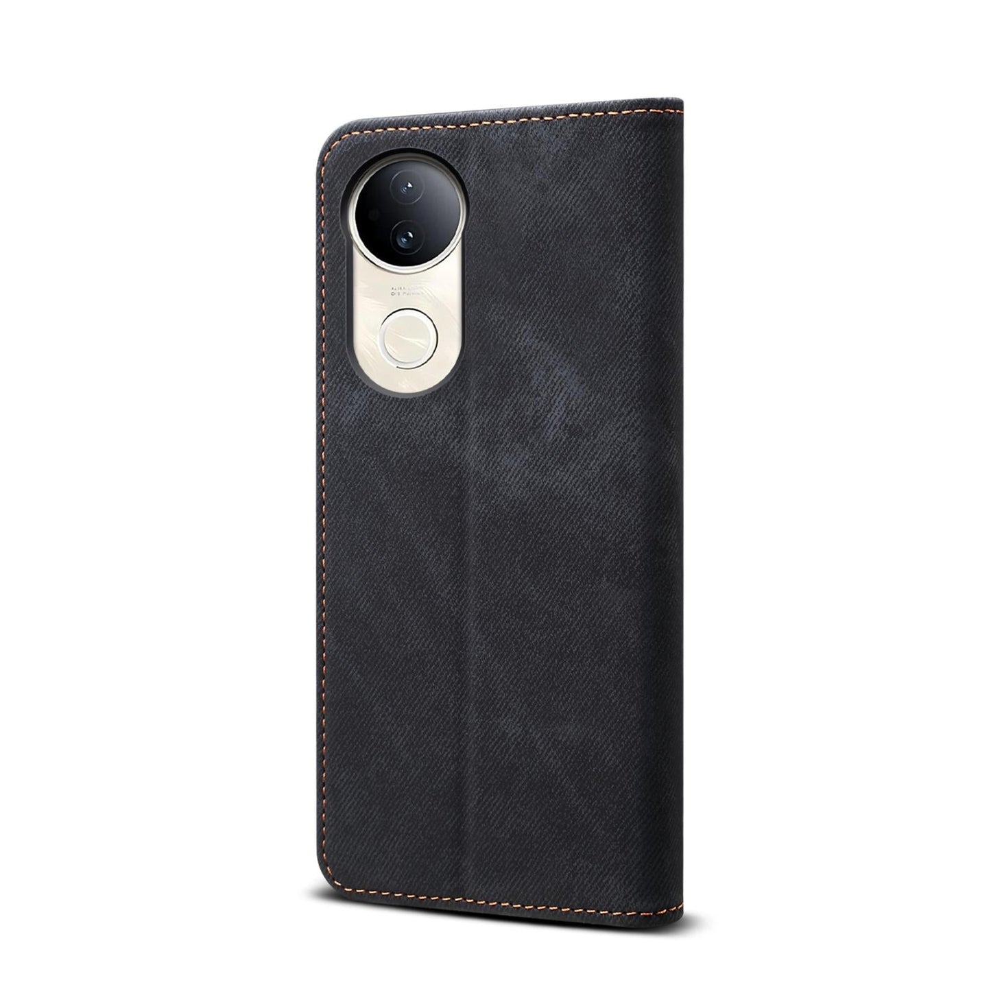 For vivo V50 Denim Texture Flip Leather Phone Case(Black)