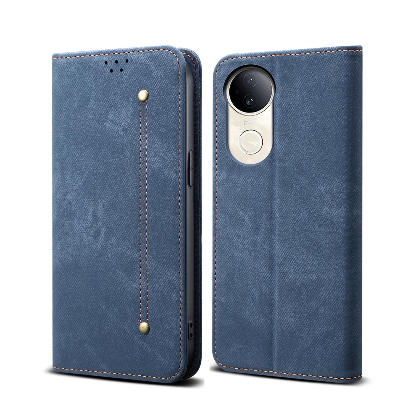 For vivo V50 Denim Texture Flip Leather Phone Case(Blue)