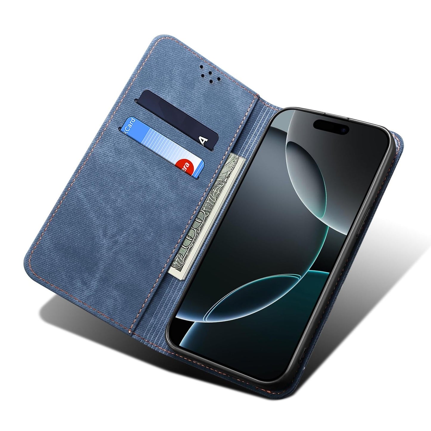 For vivo V50 Denim Texture Flip Leather Phone Case(Blue)