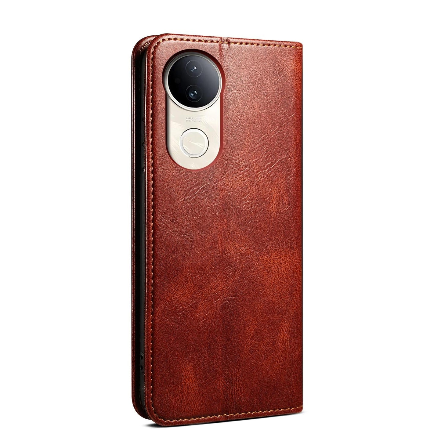 For vivo V50 Oil Wax Crazy Horse Texture Leather Phone Case(Brown)