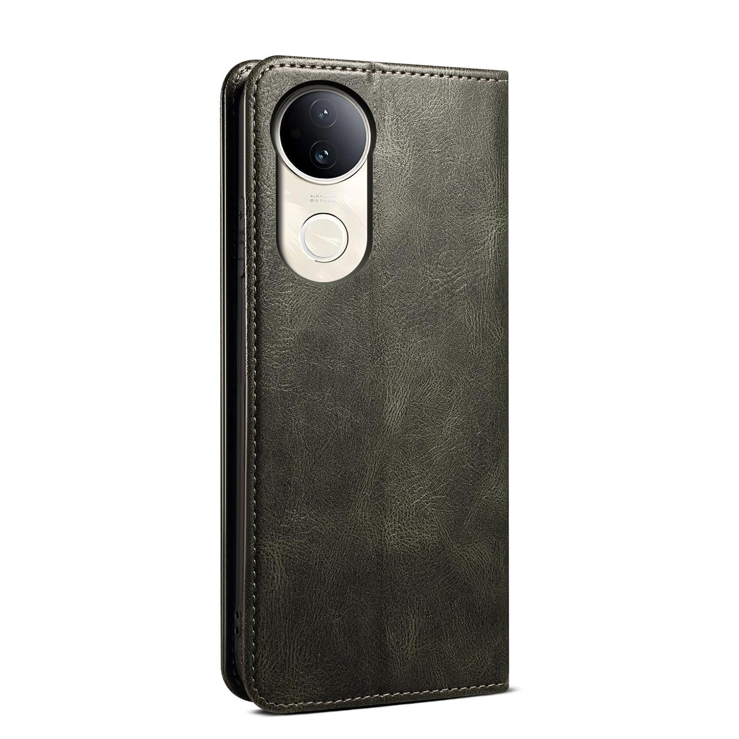 For vivo V50 Oil Wax Crazy Horse Texture Leather Phone Case(Green)