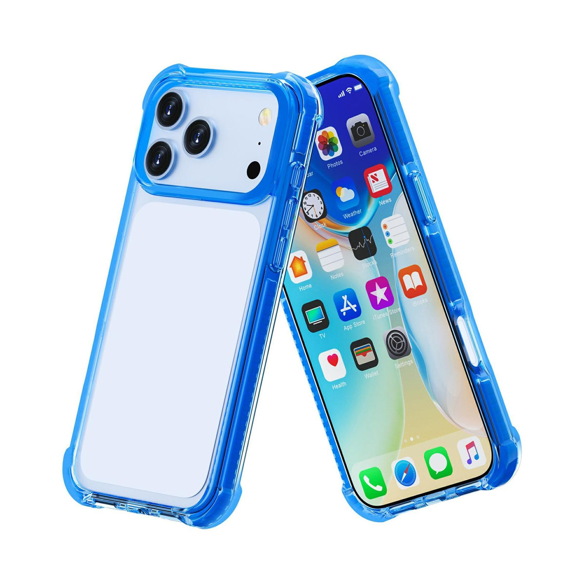 Compatible with iPhone 18 Pro Max & 17 Pro Max Four-corner Shockproof TPU Dual-Layer Acrylic Phone Case - Dark Blue