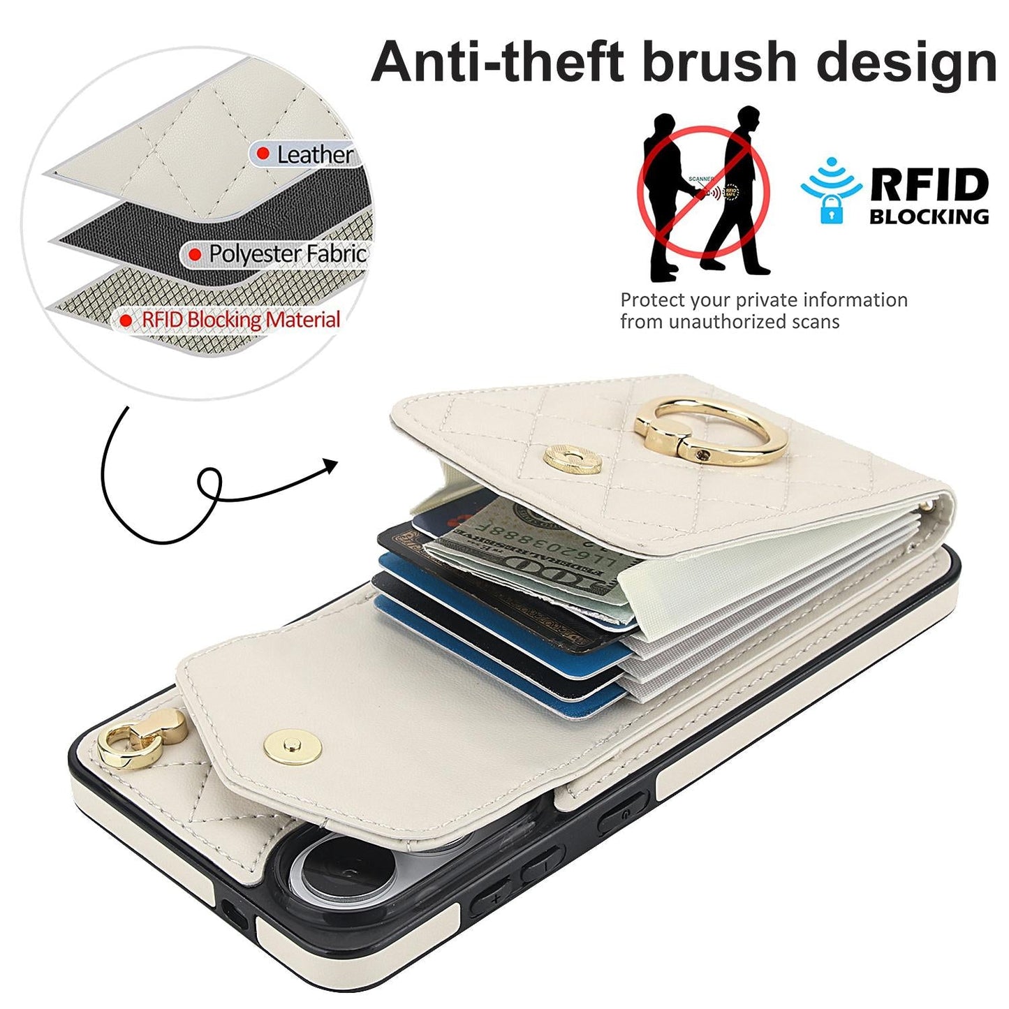 For Samsung Galaxy S25 Edge 5G Rhombic Texture Card Bag Phone Case with Long Lanyard(White)