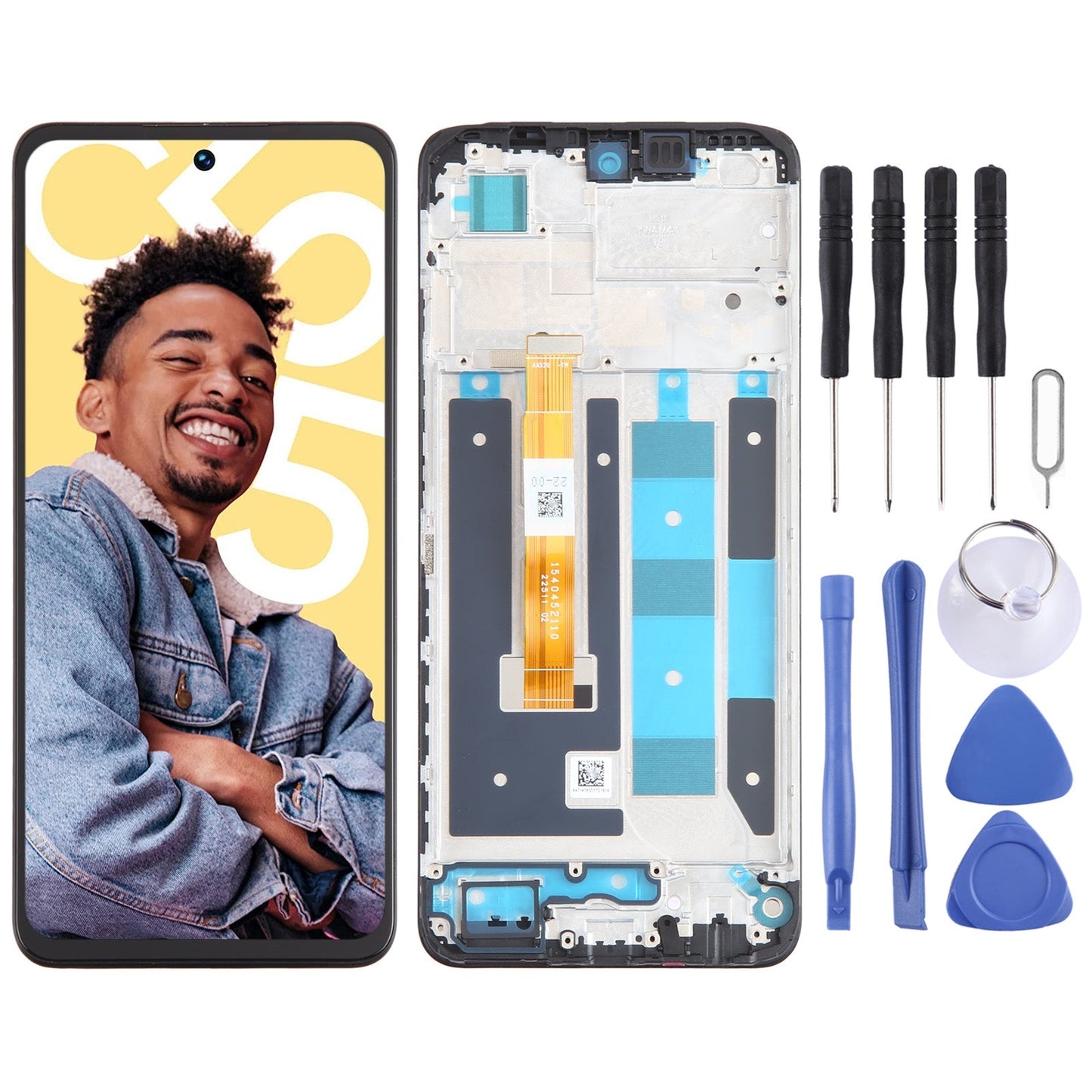 For Realme C55 OEM LCD Screen Digitizer Full Assembly with Frame