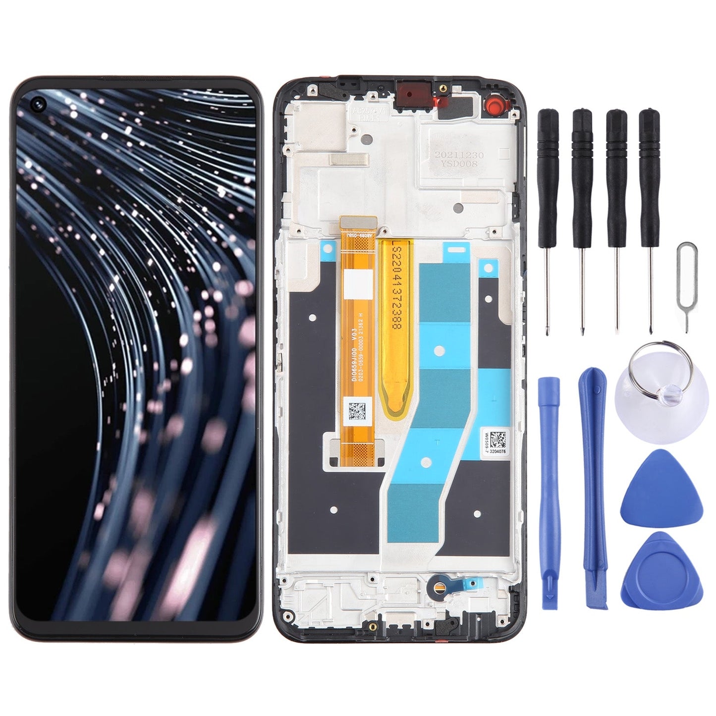 For Realme V25 OEM LCD Screen Digitizer Full Assembly with Frame