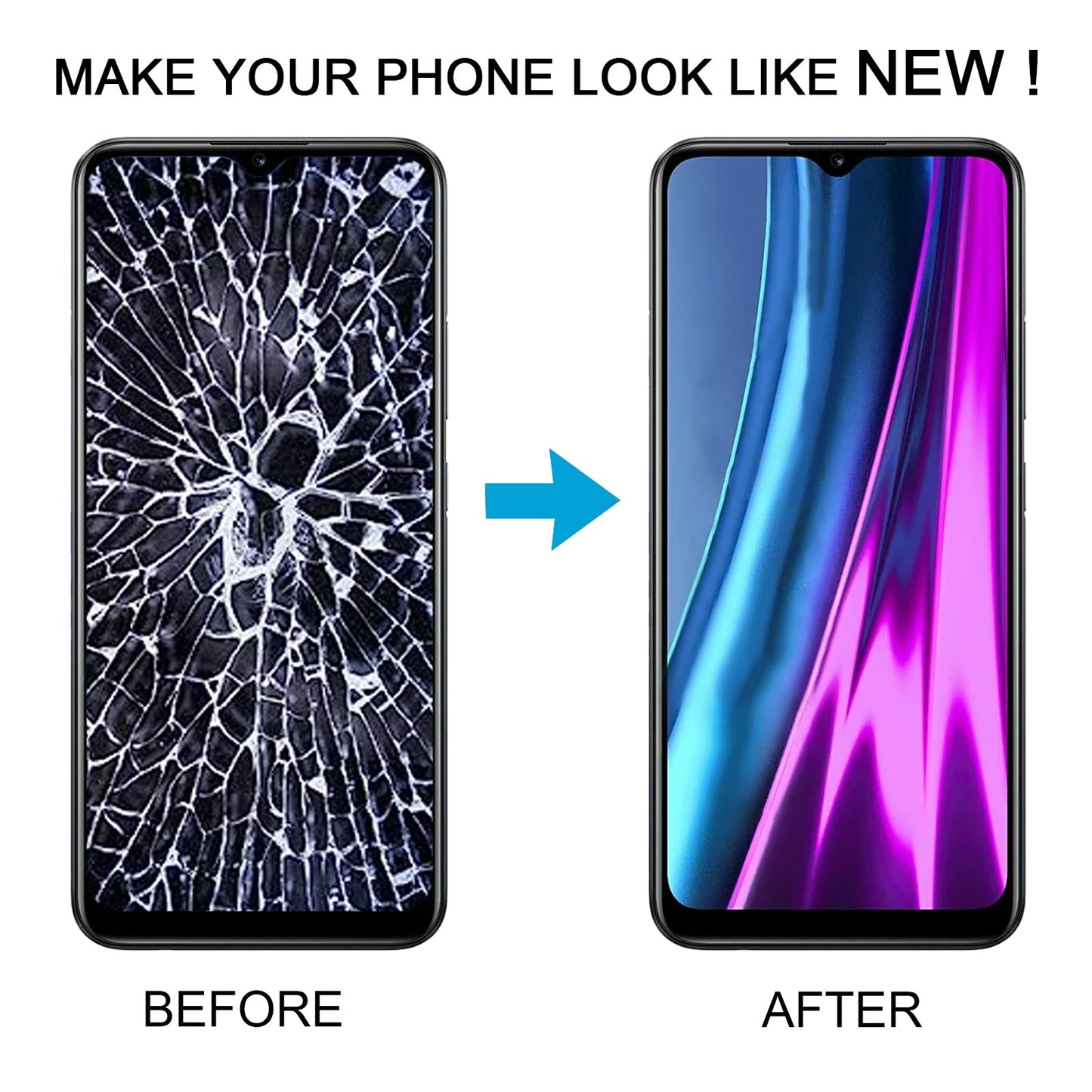 For Realme Narzo 50i 4G RMX3235 OEM LCD Screen Digitizer Full Assembly with Frame