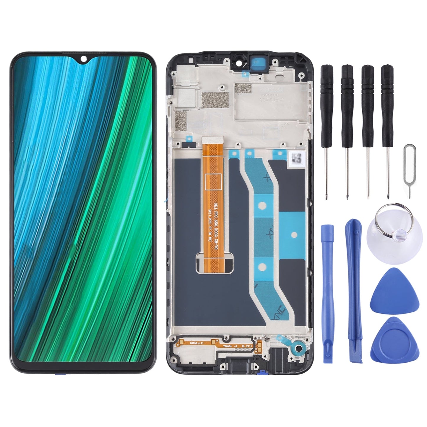 For Realme Narzo 50A 4G RMX3430 OEM LCD Screen Digitizer Full Assembly with Frame