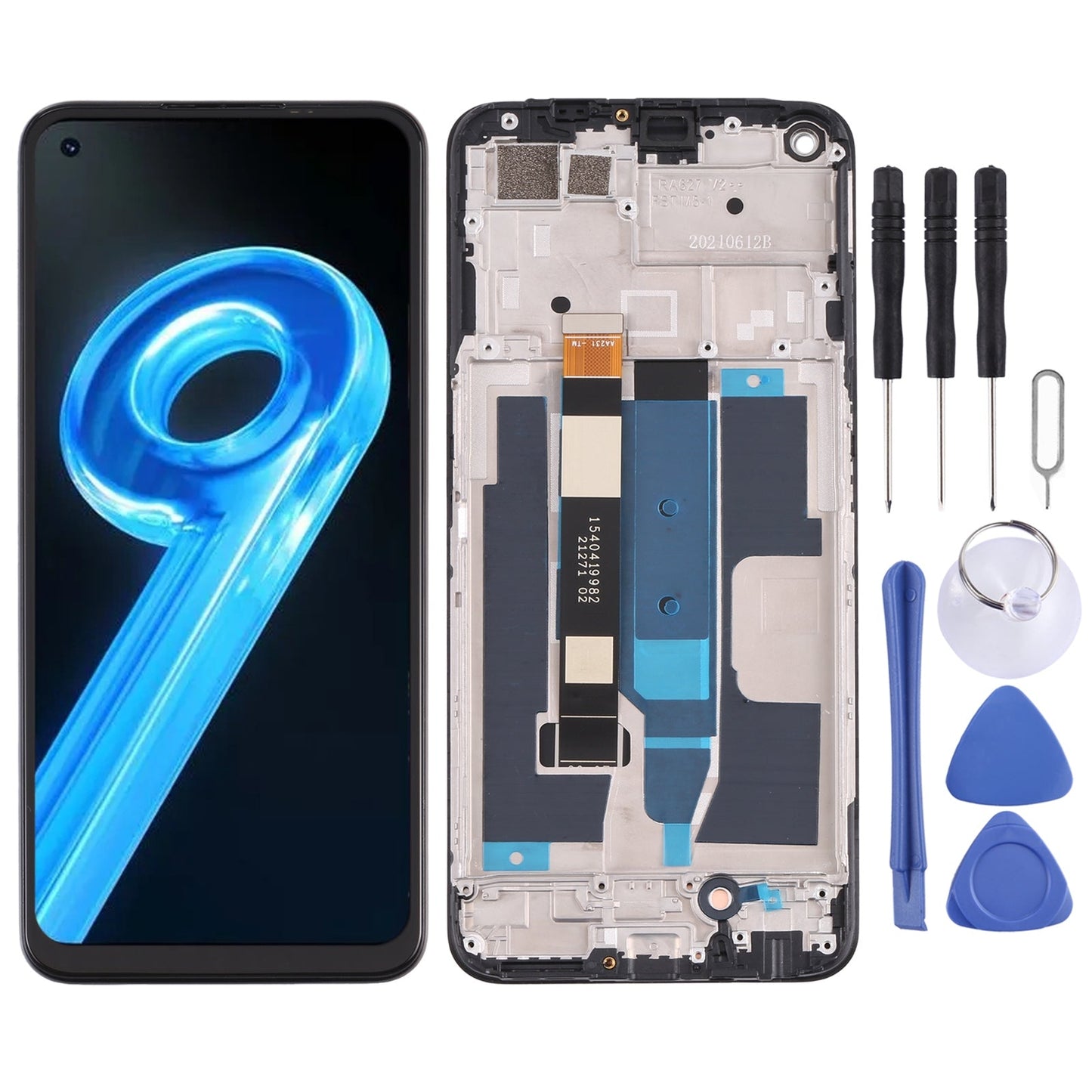 For Realme 9 5G India RMX3388 OEM LCD Screen Digitizer Full Assembly with Frame