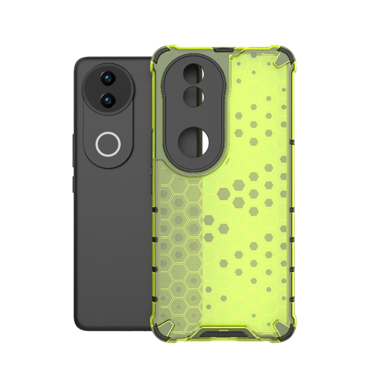 For vivo V50 5G Global Shockproof Honeycomb PC + TPU Phone Case(Green)