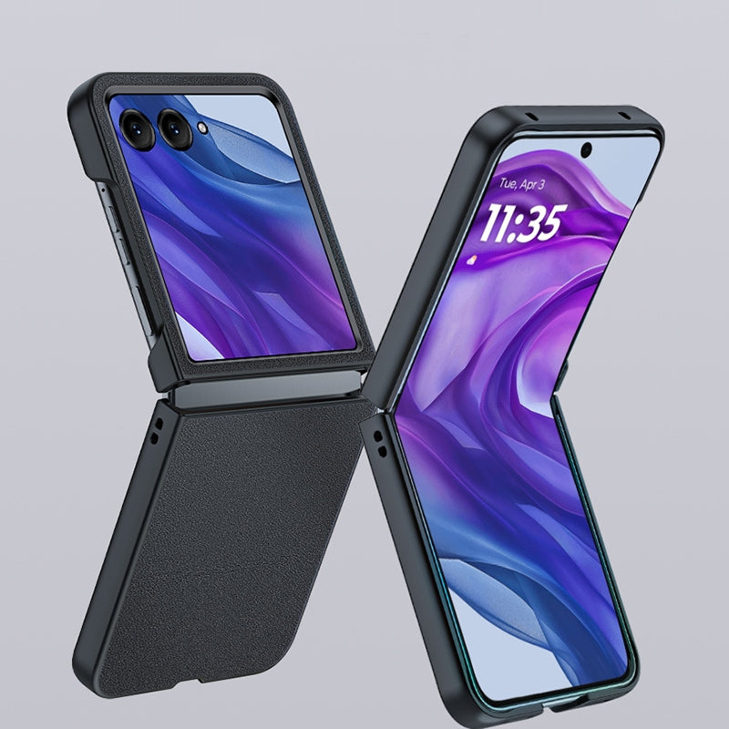 For Motorola Razr 50 Ultra Ultra-thin Plain Skin Leather Phone Case(Green)