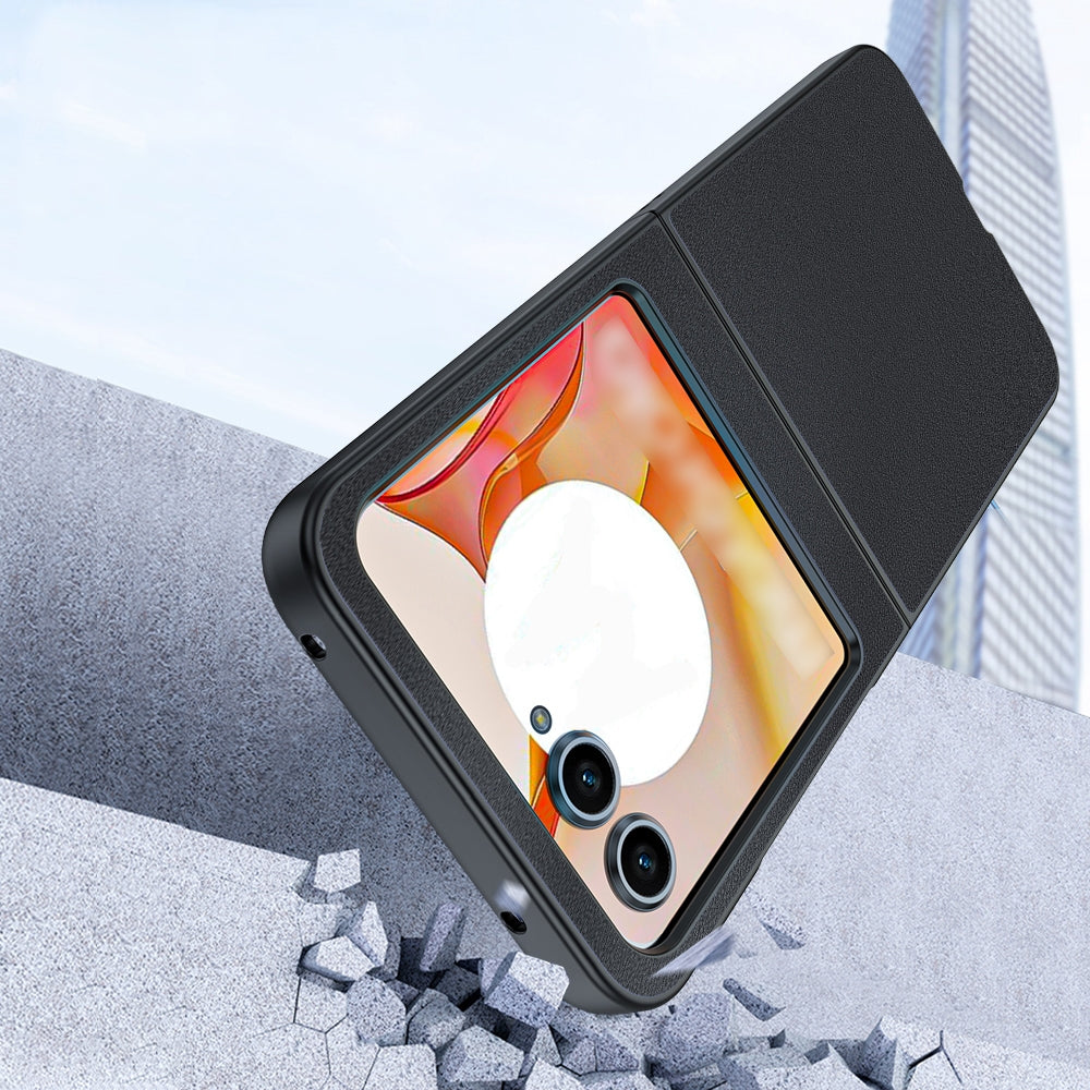 For Motorola Razr 50 Ultra-thin Plain Skin Leather Phone Case(Orange)