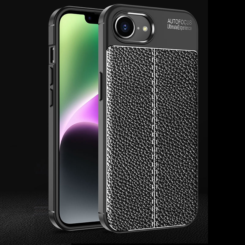For iPhone 16e Litchi Texture Shockproof TPU Phone Case(Black)