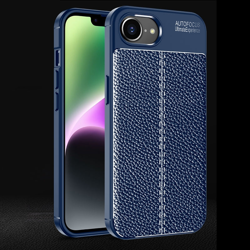For iPhone 16e Litchi Texture Shockproof TPU Phone Case(Blue)