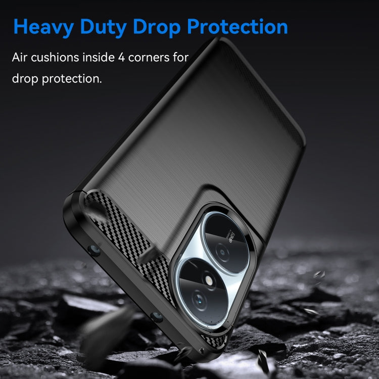 For Honor Play 8T Brushed Texture Carbon Fiber TPU Phone Case(Black)