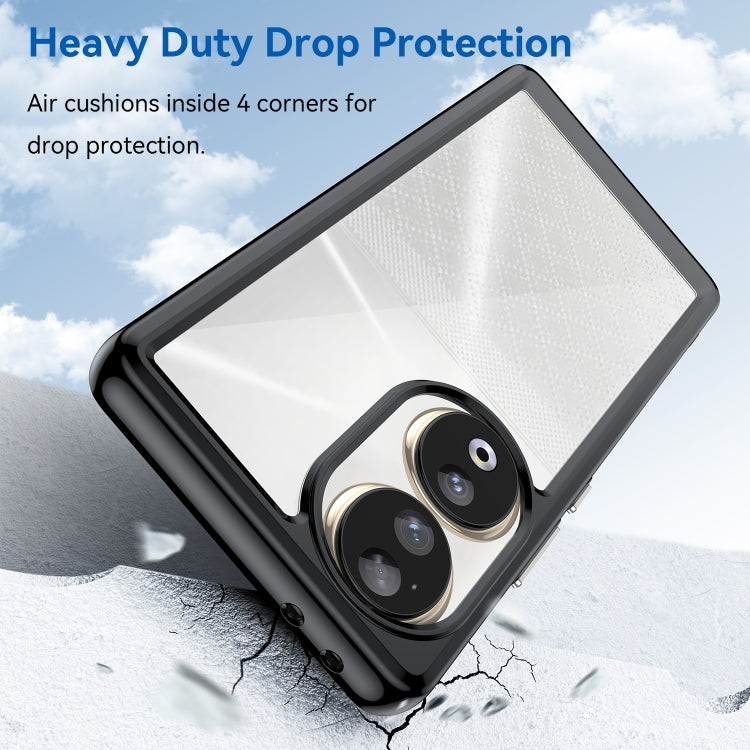 For Honor 80 Colorful Series Acrylic Hybrid TPU Phone Case(Black)