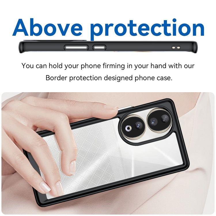 For Honor 80 Colorful Series Acrylic Hybrid TPU Phone Case(Black)