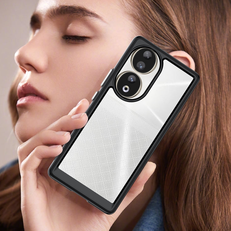 For Honor 80 Colorful Series Acrylic Hybrid TPU Phone Case(Black)