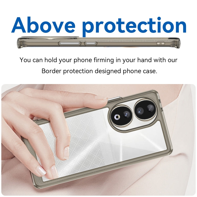 For Honor 80 Colorful Series Acrylic Hybrid TPU Phone Case(Transparent Grey)