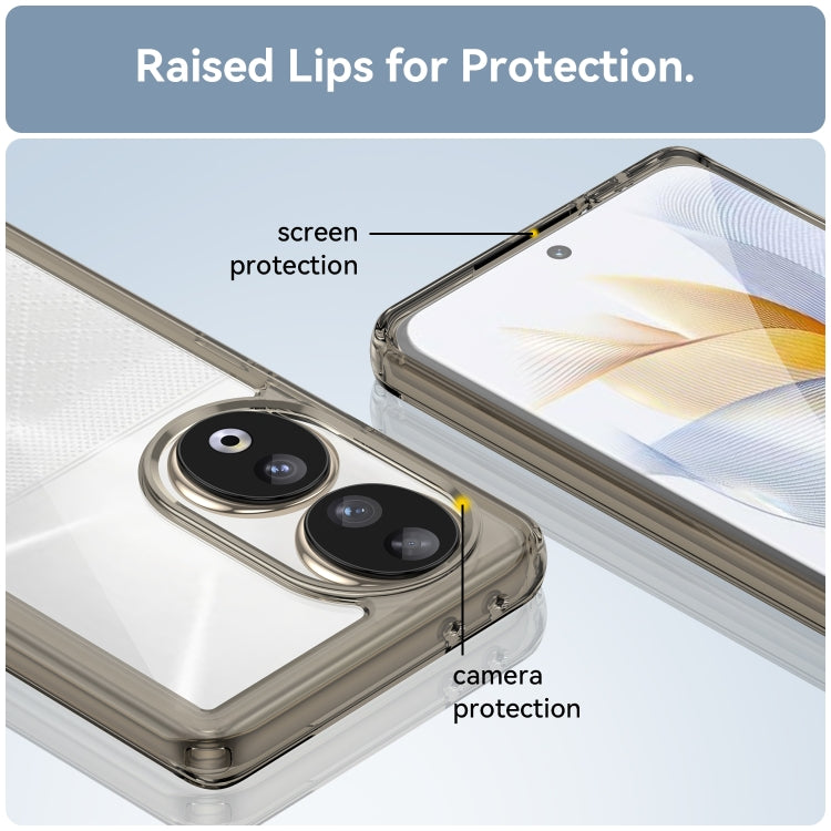 For Honor 80 Colorful Series Acrylic Hybrid TPU Phone Case(Transparent Grey)