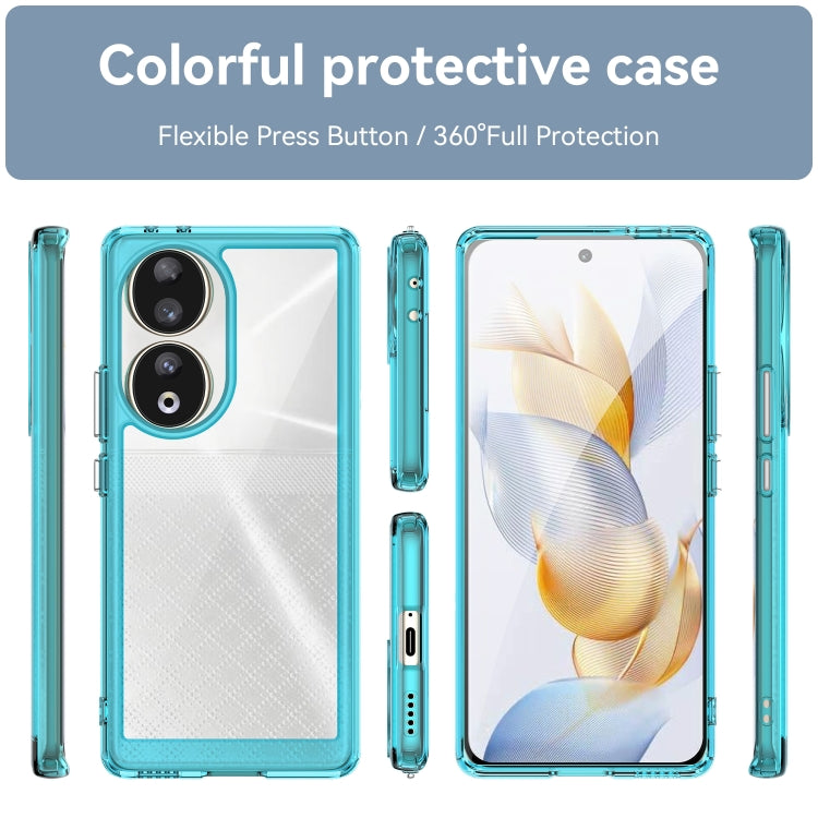 For Honor 80 Colorful Series Acrylic Hybrid TPU Phone Case(Transparent Blue)